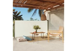 puraday 140x300 cm Seitenmarkise Ausziehbar Creme Terrassen-Sichtschutz Balkon Seitenwand Stilvolle Seitenmarkise Wind- Und Sonnenschutz Sichtschutz Und Einfache Installation