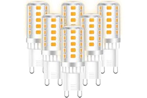 ZEIYEI G9 LED Bulbs, Dimmable, Warm White 3000K, 4W 450LM Equivalent to 40W Halogen Bulb, No Flicker, Dimmable for Home Lighting Decor, Chandelie