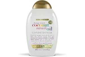 OGX Après-Shampoing Réparateur pour Cheveux Abîmés, Huile Miracle de Coco, 385 ml