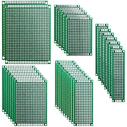 Elegoo 32 Piezas Doble Cara Junta de PCB Doble Cara Tarjeta Placa Prototipo Kit para Soldadura DIY con 5 Tamaños Compatible con los kits Arduino