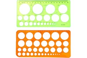 YHIJSR 2 Pezzi Righello del Modello del Cerchio di Disegno Architecture Drawing Circle Stencil Modello di Disegno Righello da Disegno Multifunzionale Righello Geometrico per Disegno