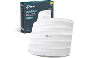 TP-Link EAP115 N300 Wireless Access Point, 300Mbps Access Points Support PoE 802.3af and Direct Current, Omada Mesh, Easy Setup, Centralized Cloud Management, Easily Mount to Wall or Ceiling
