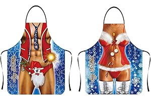maxToonrain Funny Aprons for Women,Womens Christmas Gift BBQ Kitchen Cooking Party Apron for Men and Women