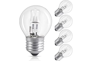 Morotty ES E27 halogenowe żarówki do piłki golfowej, ściemniane, ciepła biel, 2700 K, G45 Mini Globe E27, żarówka Edison, 570 lm AC 220-240 V, do wentylatorów sufitowych, żyrandol, 5 sztuk