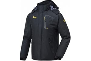 donhobo Jacken Herren Fleece-Futter Winterjacke Wasserdicht Atmungsaktiv Verdickt Warm Winddicht Softshelljacke Outdoor Funktionsjacke mit Abnehmbare Kapuzen