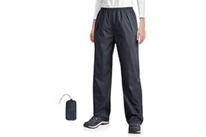 33,000ft Damskie spodnie przeciwdeszczowe, wodoszczelne, odblaskowe, wiatroszczelne, lekkie spodnie outdoorowe, do golfa, wędrówek, wędkowania