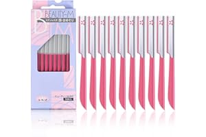 GOTHICBRIDE Trymer do brwi całkowicie stal nierdzewna maszynka do brwi z pokrywą bardzo ostra dla mężczyzn i kobiet (10 szt.)