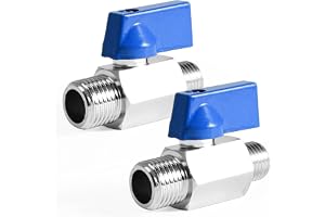 2 st 3/8 tum kulventiler, 3/8 tum AG x 3/8 tum AG G3/8 tum mini kulventiler mässing mini kulventil blå handtag avstängningsbr