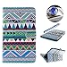 Etche Case for Samsung Galaxy Tab 3 7.0 P3200 ,Leather Case for Samsung Galaxy Tab 3 7.0 P3200 ,Pretty Blue Tribal Pattern Magnetic Flip Leather Wallet Case for Samsung Galaxy Tab 3 7.0 P3200 with Blue Stylus Pen and Bling Glitter Diamond Dust Plug Colors Random-Blue Tribal
