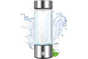 CJHZQYY Hidrógeno Ionizador Botella de Agua Rica en hidrógeno 450ML, Generador de Agua de hidrógeno, Botella de Agua Alcalina Rica en Hidrógeno mit Tecnología PEM SPE,USB Recargable, 800-1200 PPB
