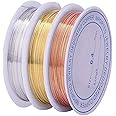 DIY Crafts Pack Of 3 Roll, Mixed, Rolls 1-10 Colors 26 Gauge (0.4mm) Copper Jewelry Beading Wire Tarnish Resistant Metal Wire Crafts Beading Jewelry Making (Pack Of 3 Roll, Mixed)