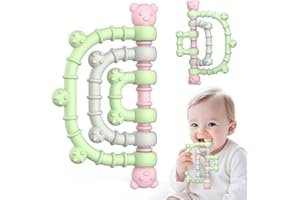 AITUITUI Massaggia Gengive Neonati, Giochi per Dentizione Neonati 3 6 12 Mesi Regali, Massaggiagengive Neonato Facili da Afferrare, Massaggiagengive Giocattolo Neonato in Silicone Senza BPA, Verde Chiaro