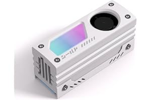 EZDIY-FAB Shield ARGB M.2 SSD Heatsink with Build-in 20mm PWM Fan, Premium Aluminum Design,5V 3-Pin ARGB Sync, High-Performance SSD Cooler for M.2 2280-White-1 Pack
