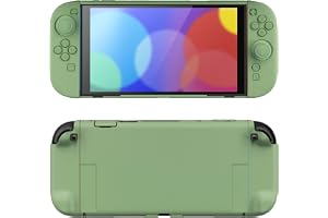 playvital Split Case for Switch 2, Scratch-Resistant Case, Dockable Case, Ergonomic Grip Case with Folding Stand & Joystick Caps Accessories for Nintendo Switch 2, Matcha Green