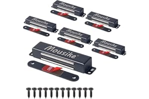 Pestillo magnético Mousike pesado imán de puerta de40 kg con fuerte magnetismo para el pestillo de la puerta del armario de la cocina (6 piezas en negro)