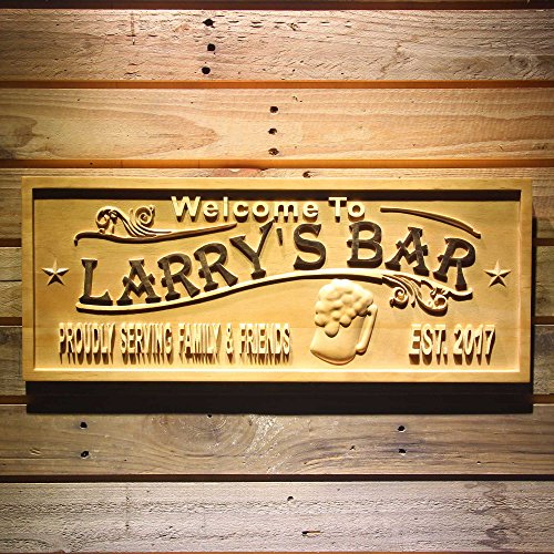 ADVPRO wpa0389 Name Personalized Home Bar Wood Engraved Wooden Sign - Medium 18.25 x 7.25