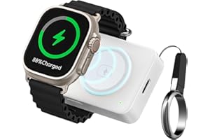 KUULAA Przenośna ładowarka do Apple Watch, zewnętrzna bateria 1500 mAh z wbudowanym kablem, ładowarka Apple Watch i telefon, do Apple Watch serii 9/8/7/6/Se/5/4/Ultra, iPhone 14/13/12/11/X