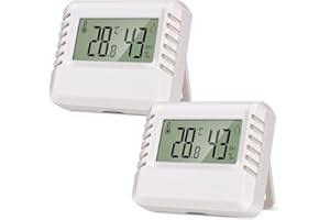 PAIRIER 2Pcs Room Thermometer Indoor Portable Thermometer Hygrometer Indoor With High Accuracy, Lcd Screen Room Thermometer, Suitable For Greenhouse, Home And Office Measuring Devices