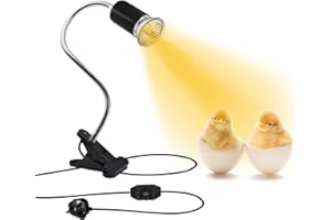 PULIAO Tortoise Heat Lamp Tortoise Accessories, Reptile Light for Flora and Fauna, 360°Flexible Rotating Heating Light with UK Plug, E27 Reptile Aquarium Heat Lamp with Adjustable Brightness(Without Bulb)