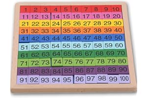 Morofme Holzzahlen Mathe Lernbrett Spielzeug, Montessori 1-100 Aufeinanderfolgende Zahlen Holz, Hundert Digitales Brett, Vorschule Pädagogisches für Kinder, Hölzernes Bausteine Domino Spiel