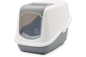 PETGARD Moderno inodoro para gatos Nestor blanco y gris, 56 x 39 x 38,5 cm