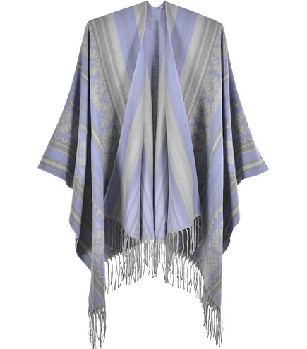 Poncho Châle Femme NLAND - Écharpe Grande Taille, Double Face Tartan - 50% Acrylique, 50% Polyester - Chaud Et élégant Pour L'hiver