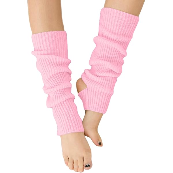 PHOGARY 2 paar winter beenwarmers dijhoge sokken over de knie voetloze sokken gebreide lange laars manchetten topper sokken voor vrouwen, Zwart, Grijs, Eén Maat