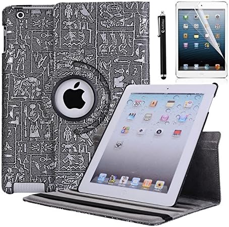 iPad 2 Case, iPad 3 Case, iPad 4 Case, AiSMei Rotating Stand Case Cover with Wake Up/Sleep For Apple iPad 2, iPad 3, iPad 4 [ 9.7-Inch iPad Released before 2013 ] [Bonus Film+Stylus] -Mix Color 3