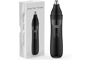 SMITY Nasenhaartrimmer, wiederaufladbare kabellose Ohr Augenbrauen Trimmen Werkzeug Dual-Edge-Klingen Rasierapparat einfache Reinigung mit LED-Licht für Mann Frau