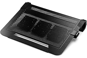 ‎COOLER MASTER Cooler Master NotePal U3 PLUS Podstawka Chłodząca do Laptopa - 3 Ruchome Wentylatory 80mm, Ochrona Podczas Transportu, Ergonomiczna Rama z Aluminium - Czarna