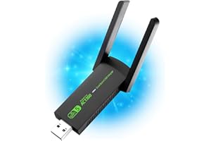 Northernscape WiFi Dongle | 1300mpbs Wifi Adapter | 3.0 USB WiFi 5dBi Dual Band | 2.4GHz/5GHz | Wireless Adapter | PC/Desktop/Tablet/Laptop | Support Windows 11/10/8/7/Vista/XP, Mac OS | No CD