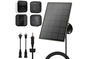 LIFEMOI Panneau solaire 3W/5V avec batteries intégrées 6000 mAh, compatible avec caméra Blink Outdoor 4 (4e génération)/Outdoo/Indoor (3e génération) XT3 et XT/XT2, IP65, avec câble de 3 m, facile à