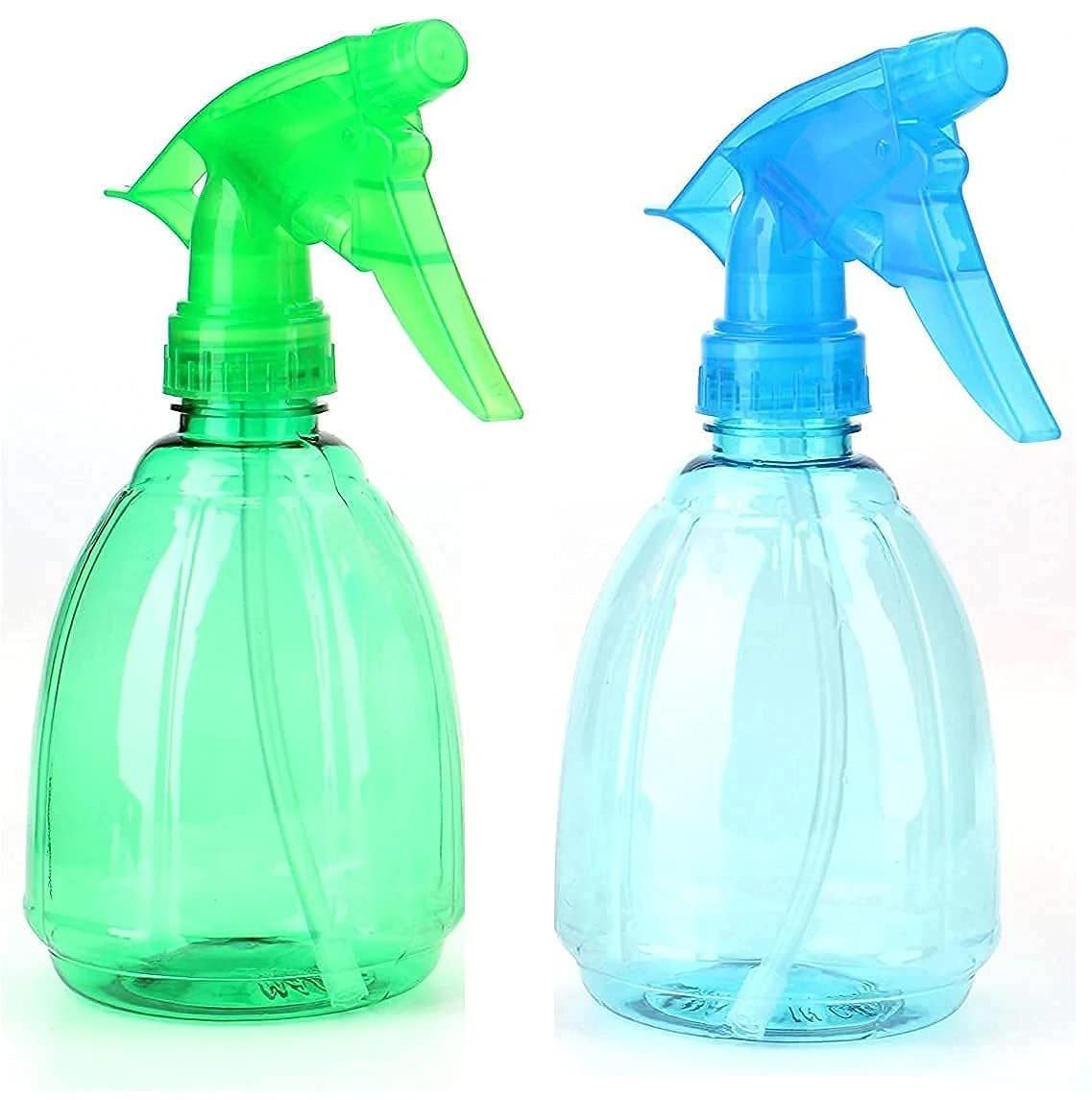 KWEL Spray Bottle (Aqua) 500 Ml Transparent Trigger Spray Bottles: Unbreakable, Multipurpose, Hand Powered (Pack of 2)