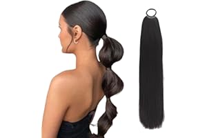 SDZNYQT 24inch Braiding Hair Ponytail Extensions DIY Jumbo Braids Hair Extensions for Braiding Wrap Around Pony Tail Synthetic hair Pieces for women Girls Cosplay 100g Black Brown