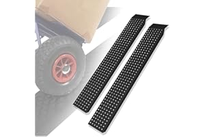 Froadp Lot de 2 rampes d'accès Rampe de chargement de voiture en acier galvanisé 160 x 22,5 x 4,5 cm Rampe de remorque antidérapante Rampe de chargement pour moto, remorque, tondeuse à gazon, tracteur