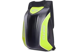 Zaino moto conchiglia rigida Bagtecs Carbon 30 Litri Volume giallo neon