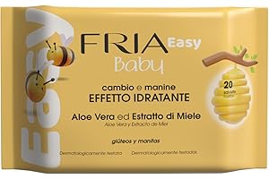 Fria Easy Baby Windelwechseltücher, mit Aloe Vera und Honigextrakt mit hautbefeuchtender Wirkung, dermatologisch getestet, Packung mit 20 Tüchern