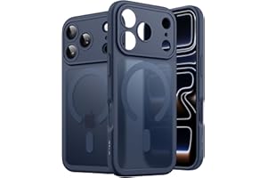 ‎JETECH JETech Magnetyczne Etui dla iPhone 17 Pro 6,3 Cala Kompatybilne z MagSafe, Obiektywem Aparatu Pełna Ochrona, Półprzezroczysty Matowe Tył Szczupły Minimalistyczna Osłona (Ciemnoniebieski)