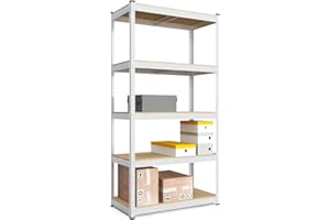 baudim - 180x60x40cm Schwerlastregal/Steckregal mit 5 Böden und 175kg Tragkraft, Metallregal, Garagenregal oder Lagerregal, Kellerregal/Abstelraum, Werkstattregal Metall verzinkt