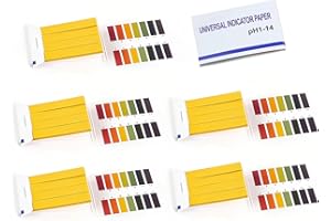 CLYDEWY Ph Test Strips 5packs(400 Strips) Universal Indicator Paper Litmus Paper Ph 1-14 Testing Strips Kit for Drinking Water Soil Saliva Cosmetic Fish Tank Pet Food ＆ Diet