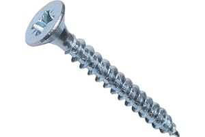 AERZETIX - Lot de 100 - Vis à Bois - Ø3.5x30mm - en Acier Zingué Métal - Tête Fraisée - à Empreinte Cruciforme Pozidriv - Couleur Argent - C44796