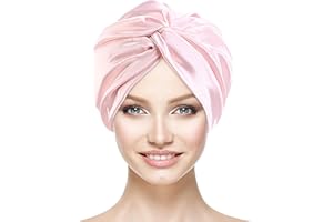 BEHAHAI Mulberry Silk Bonnet - Double-Sided Sleep Cap Turban for Curly Hair Women - Elastic Bow Stay On Head