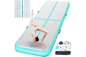 FBSPORT Tapis D'Entraînement 10/20cm Hauteur Tapis de Gymnastique Gonflable Air Tumbling Track 2/3/4/5/6M Tapis de Gym Gonflable Tumbling Tapis Gymnastique Air Floor Mat pour Gymnaste Yoga avec Pompe