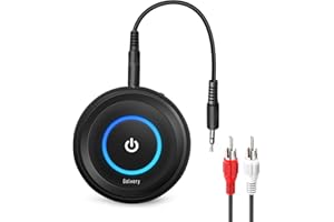Golvery Bluetooth 5.3 Transmitter Receiver for TV/Airplane, 2 in 1 Wireless Flight Adapter, Support 2 Wireless Headphones, 3.5mm Aux Audio and RCA Jack Adapter for PC, Home Stereo