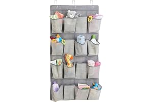 mDesign étagère Suspendue avec 16 Poches pour Le Rangement – Parfaite pour Les Articles bébé – Rangement Suspendu – Sac de Rangement Suspendu pour Les Accessoires – Couleur : Taupe/Nature