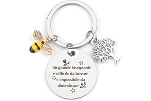 HOOSMOON Portachiavi Maestre Regalo Maestre Fine Anno Regali Maestre Idee Regalo per Insegnante Regalo per Maestra Asilo Elementare Medie Portachiavi Insegnante Personalizzato Regalo Insegnanti Maestre