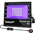 Indmird UV LED Black Light, 395nm 30W UV LED Floodlight, IP66 Waterproof Spotlight Ultraviolet Blacklight Stage Lamp for Aquarium, Indoor or Outdoor Party Supplies, Halloween Decorations