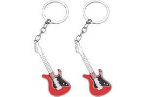 JNAWA 2pcs Guitar Keyring Music Fans Special Replica Keychain Mini Guitar Shape Pendant for Hanging Keychain Accessory Souvenir Gift