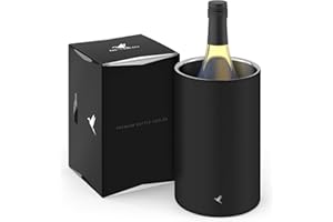 beyond Flaschenkühler für Wein, Champagner und Sekt Flaschen I Doppelwandiger Edelstahl Sektkühler - Weinkühler, Getränkekühler ideal für Lange Outdoor Weinabende im Garten (Edelstahl schwarz)