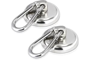 MAGXCENE Gancio magnetico extra forte, carico fino a 40 kg, girevole a 360°, magnete al neodimio con gancio, gancio magnetico molto forte, per cucina, campeggio, garage, ufficio, 2 pezzi